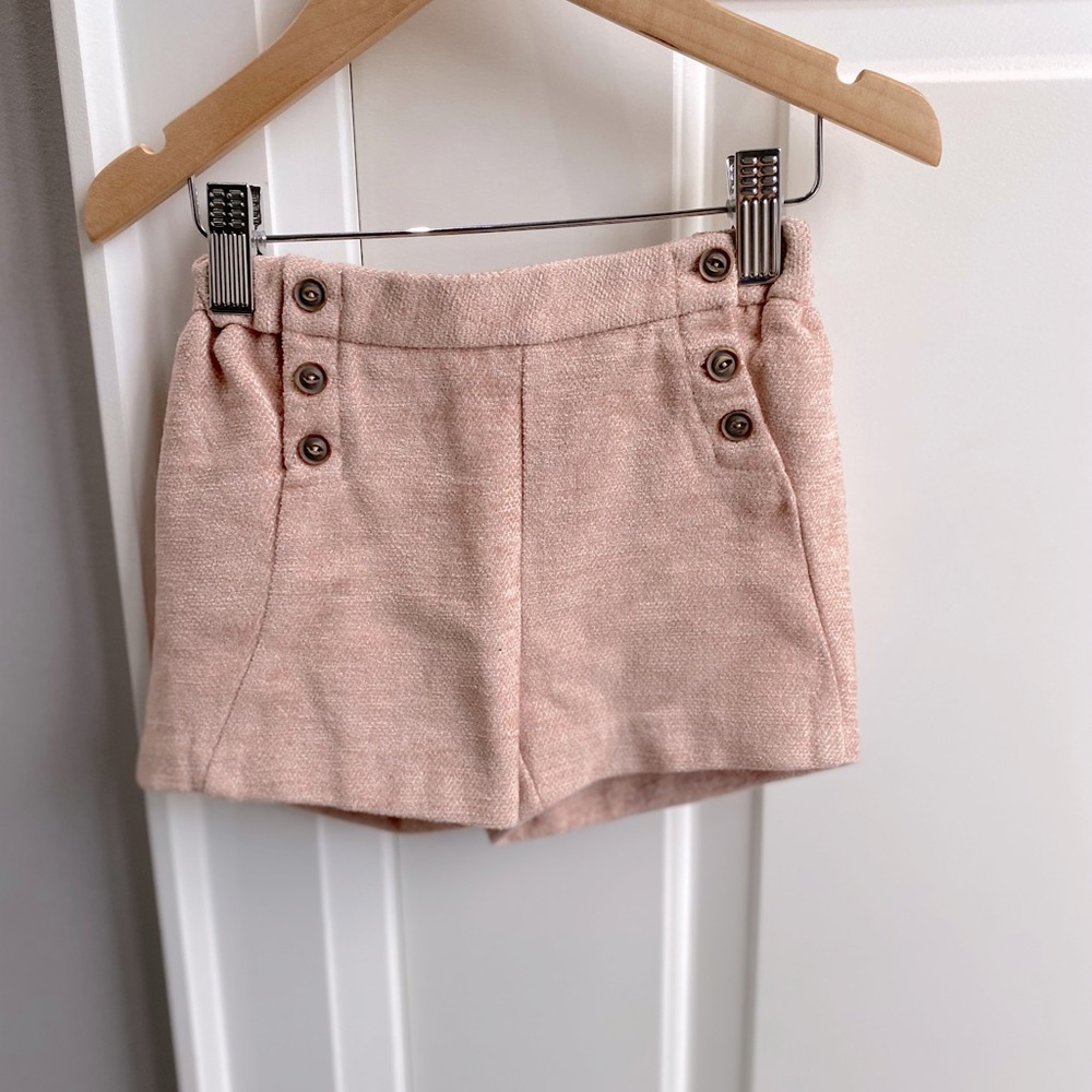 Zara - Tweed (and lined) pink and beige Shorts. Size:3/4T